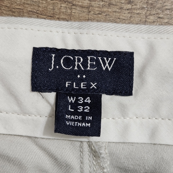 New J.Crew Flex Slim Fit Chino Pants Cream Khaki Stretch Mens 34x32 Preppy - Picture 5 of 14